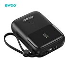 10.000 mAh Kompakt Type-C ve Lightning (iphone) Çıkışlı Led Ekranlı Hızlı Şarj Destekli Powerbank