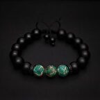 Varisit Ve Mat Oniks Doğal Taş Erkek Bileklik