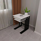 STAR 3 LÜ METAL ZİGON SEHPA BEYAZ