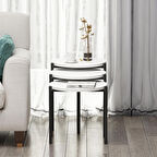 SUNNY 3 LÜ METAL ZİGON SEHPA BEYAZ