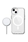 Apple Iphone 13  Magsafe Wireless Şarj Özellikli Şeffaf Slikon Kılıf