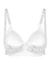 Alışveriş Meydanı Kadın Beyaz Dantelli Toparlayıcı Küçültücü Balensiz Boş Kap Sütyen