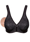Alışveriş Meydanı Kadın Siyah (Dantelli) Penye Pamuk Cepli Protez Sütyen
