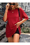 Unisex Düz Renk Oversize T-shirt