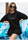 Kadın Vintage Baskılı Oversize T-shirt