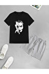 LUNAVISTA Unisex Joker Baskılı Şort-T-shirt takımı