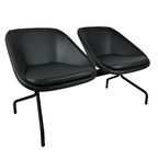 GOLDSİT ALTO İKİLİ BEKLEME KOLTUĞU (Antrasit Deri)