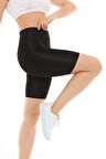 Siyah Kısa Biker Spor Şort Tayt Diz Üstü