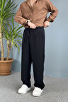 Modal Kumaş Bağcıklı Baggy Pantolon 