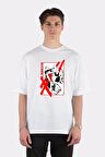Unisex Beyaz Oversize T-shirt Gohan Vs Cell