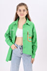 Kız Çocuk Panelli Gömlek 9-14 Yaş Lx193