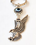 Nazar Boncuklu Kartal Figürlü Metal Anahtarlık