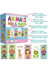 Premium Kutulu Eğitici Öğretici Animals Mix & Match Eşleştirme El Göz Koordinasyon Motor Beceri Oyun