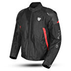 Motosiklet Montu Full Korumalı Titanyum 4 Mevsim Maxdura Hörgüçlü Model Mont Kırmızı