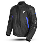 Motosiklet Montu Full Korumalı Titanyum 4 Mevsim Maxdura Hörgüçlü Model Mont Mavi