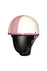 Motosiklet Yarım Chopper Model Kask Abs Matreıal Kask Whıte-red