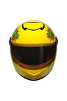 Motosiklet Çocuk Kaskı Full Face Pp Metreal Dino Yellow