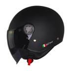 Motosiklet Yarım Kask Güneş Vizörlü ECE 22.06 Motor Kaskı Mat Black