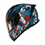 Motosiklet Kaskı Ece 22.R06 Sertifikalı Double Vizör Full Face Kask Myth Blue