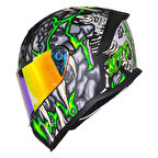 Motosiklet Kask Ece 22.R06 Güneş Vizörlü Full Face Motor Kaskı Skull Yeni