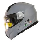 Motosiklet Çene Açılır Kask Güneş Vizörlü Ece 22.06 Sertifikalı New Motor Kaskı V2 Gri