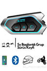 Motosiklet İntercom 5X Cihaz Eşleşmeli Tüm Kasklara Uygun RGB Işıklı 5.3 Bluetooth