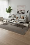 Antik 1801 Koyu Gri Hav Toz Vermez Kolay Temizlenen Salon Halısı Yolluk Koridor Halısı
