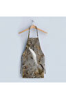 Tavuskuşu Tasarımlı Mutfak Önlüğü (Keten Kumaş, Uluslararası Yıkama Ve Solmama Sertifikası)