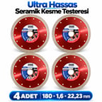 4 Adet Ultra Hassas Seramik Kesme Taşlama 180 mm Granit Fayans Mermer Cam Elmas Kesme Testeresi