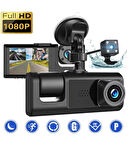QASUL Yol Kayıt 1080p Full HD Çözünürlük 3 Kameralı Araç İçi Seyir Ve Arka Kamera