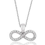 925 Ayar Gümüş Beyaz Taşlı Sonsuzluk Kadın Gümüş Kolye