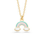 925 Ayar Gümüş Gold Gökkuşağı Kadın Kolye