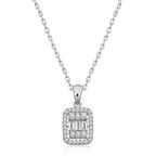 925 Ayar Gümüş Baget Taşlı Kadın Gümüş Kolye