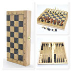 Ahşap Satranç ve Tavla Seti