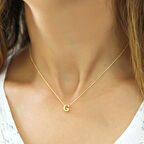 925 Ayar Gümüş 3 Boyutlu G Harf Kadın Gümüş Kolye