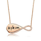 925 Ayar Gümüş Aşkım Yazılı Sonsuzluk Kadın Gümüş Kolye