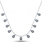 925 Ayar Gümüş Damla Nazarlı Şans Kadın Gümüş Kolye