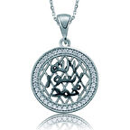 925 Ayar Gümüş Taşlı Mühr-ü Şerif Kadın Gümüş Kolye