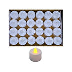 Yuvarlak Günışığı Pilli Mum 24 Adet