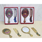 Tavuskuşu Ayna Ve Tarak Seti Küçük Boy