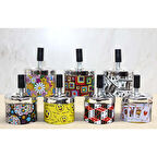 Metal Renkli Basmalı Küllük Yuvarlak