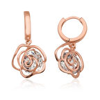 925 Ayar Gümüş Sallantılı Gül Küpe