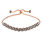 925 Ayar Gümüş Rose Baget Taşlı Asansör Bileklik