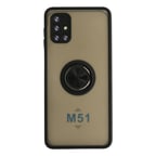 Samsung Uyumlu Galaxy M51 Kılıf Montreal Yüzüklü Silikon Kapak - Siyah