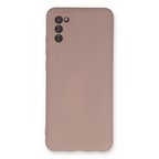 Samsung Uyumlu Galaxy A03s Kılıf Nano İçi Kadife Silikon - Pudra