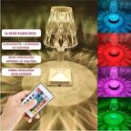 Kristal Şarjlı Rgb Kumandalı Dokunmatik Led Masa Abajur Lambası