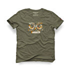 Tarrzz Brand Name Tasarım Tişört Sanatsal Baskılı Tişört %100 Pamuklu Haki Yeşili Bisiklet Yaka Kısa Kollu Tasarım Tshirt