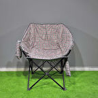 Argeus Balcony Comfort Katlanabilir Kamp Sandalyesi Kare Desenli