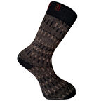 Kuzu Yünü  Havlu Erkek Çorabı - Yupik - Kahverengi - No: 41-44 (13906)