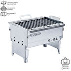 Katlanabilir Ayaklı Portatif Mangal - Paslanmaz - Argeus - Küçük - Taşıma Çantalı